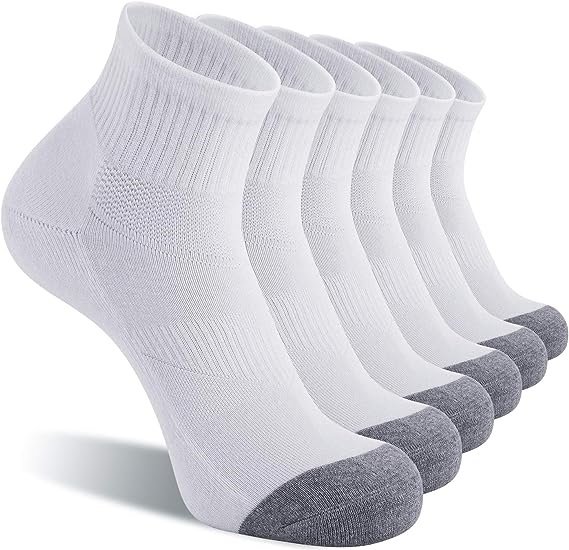 6 Pack Men's Ankle Socks with Cushion Athletic Running Socks