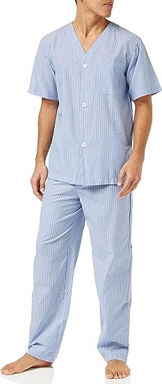 Men's Short Sleeve Top and Long Pants Pajama Set