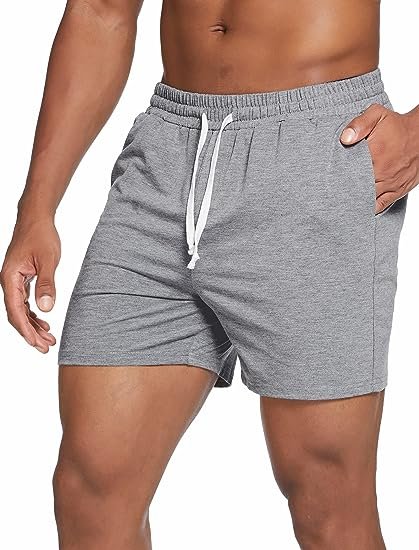 Mens 5.5 Inch Lounge Pajama Shorts Quick Dry Cotton Sleep Shorts