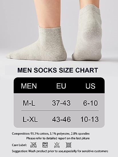 Mens Multi-Pack Cotton Socks Ankle Thin Breathable Summer Comfort Low Cut Socks - 2 Pair